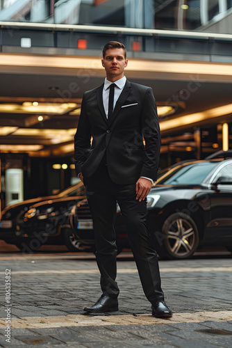 Wallpaper Mural Valet Parking Hotel Service. Man Driver Standing
 Torontodigital.ca