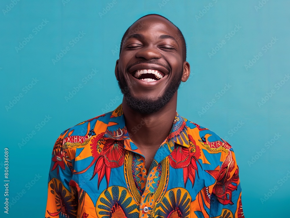 Close up portrait of a man laughing Close up portrait of a man laughing
