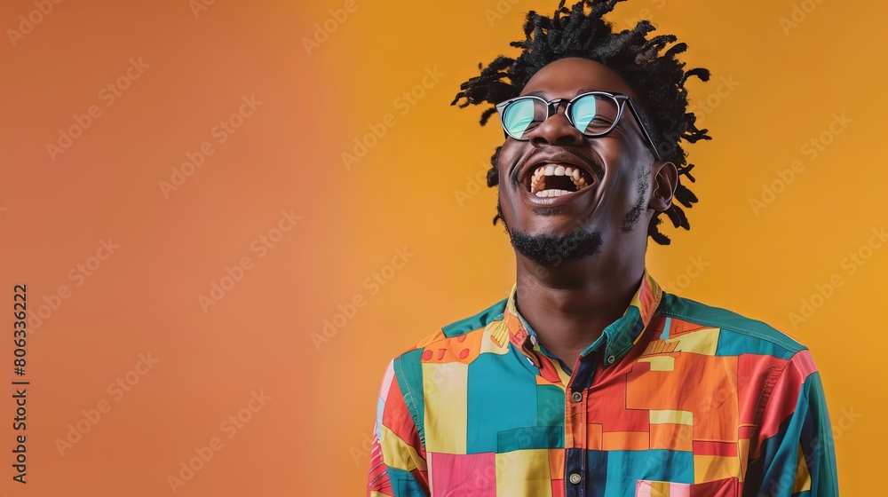 Close up portrait of a man laughing Close up portrait of a man laughing