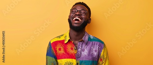 Close up portrait of a man laughing