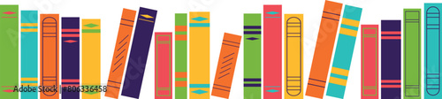 Vector illustration of books, decorative element.