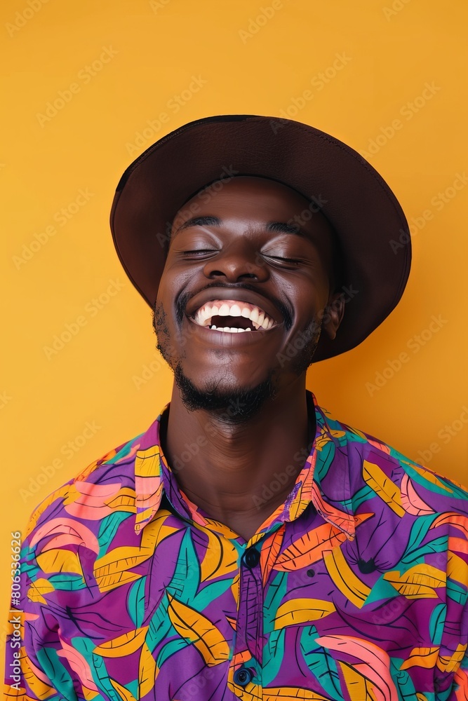 Close up portrait of a man laughing Close up portrait of a man laughing