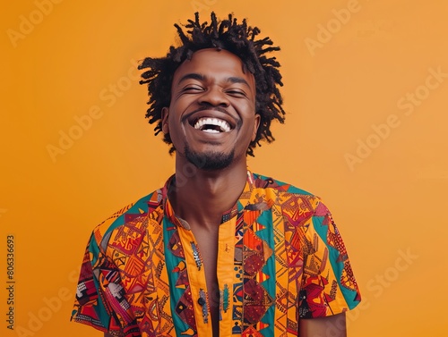 Close up portrait of a man laughing