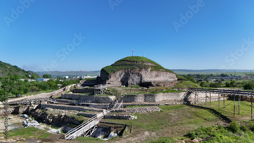 Provadia salt mines drone aerial view panorama photo