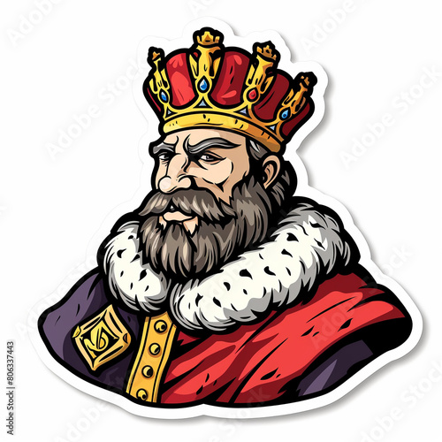 King,  bright sticker on a white background