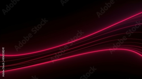 Glowing burgundy Neon Lights on a dark Background with Copy Space
