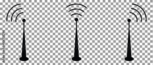 Communication Tower, in line design. Radio tower, telecommunication, signal, broadcasting, cellular tower, antenna vector. Communication Tower editable stroke icon. Eps 10.