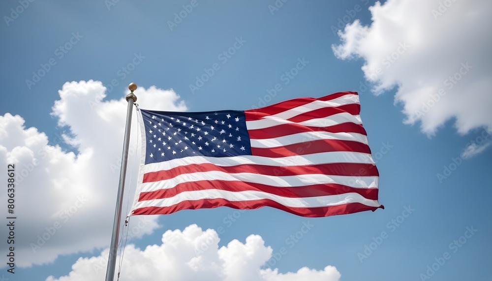 Obraz premium American independence day background with realistic America flag manifests the independence the liberty day of united states of america 