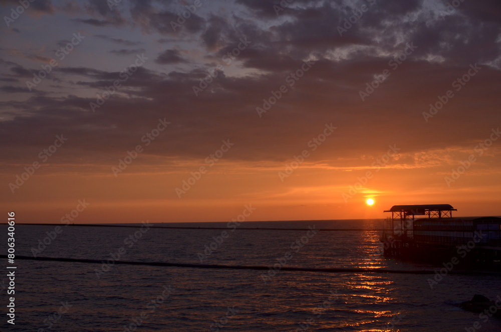 Sunset over the sea