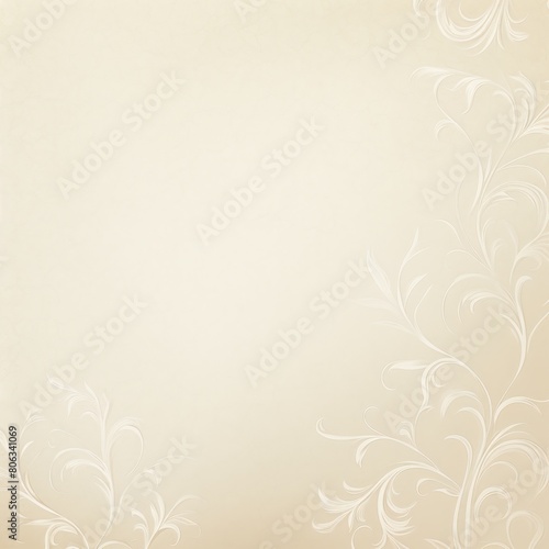 Beige soft pastel color background parchment with a thin barely noticeable floral ornament  wallpaper copy space  vintage design blank copyspace