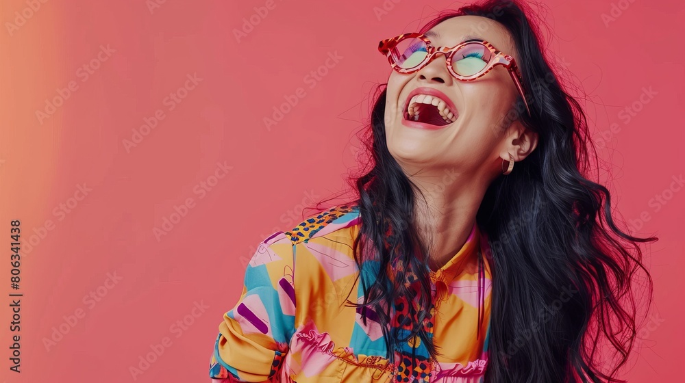 Close up portrait of a woman laughing Close up portrait of a woman laughing
