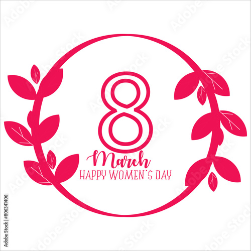 8 Mart Dünya Kadınlar Günü Kutlu Olsun Number 8 made of white flower. Translation: Happy March 8 international women's day.