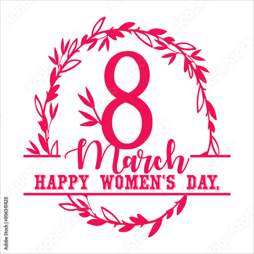8 Mart Dünya Kadınlar Günü Kutlu Olsun Number 8 made of white flower. Translation: Happy March 8 international women's day.