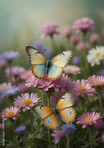 butterfly on flower, wallpaper, backgroud