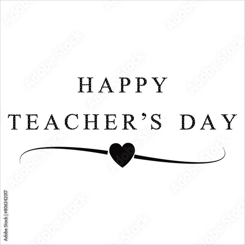 Happy teachers day lettering vector illustration.
