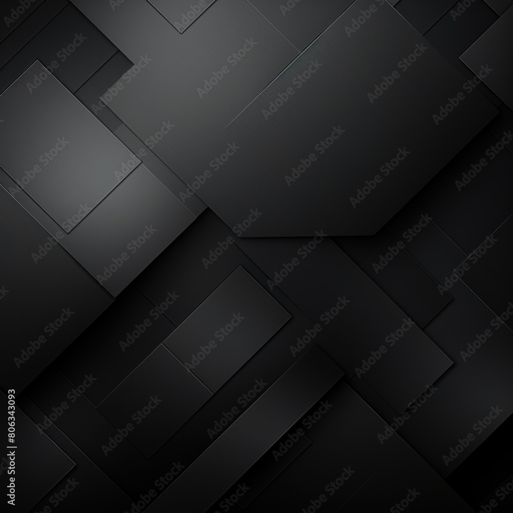 Black color square pattern on banner with shadow abstract black geometric background with copy space modern minimal concept empty blank 
