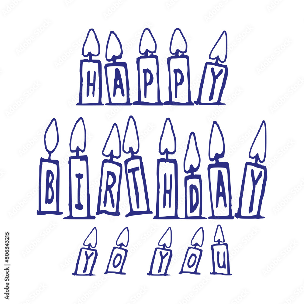 Happy Birthday typography lettering vector illustration. Happy Birthday typography lettering vector illustration.