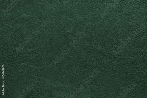 Genuine green leather texture, natural animal skin, luxury vintage cowhide background. Eco friendly leatherette, faux leather. Wallpapere, backdrop, copy space