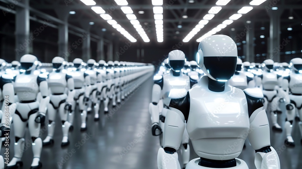 Future of Production: Robots on an Industrial Assembly Line Future of Production: Robots on an Industrial Assembly Line