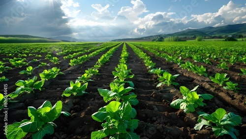 Sustainable Farming Practices: Crop Rotation, Natural Pest Control, and Soil Health. Concept Crop Rotation, Natural Pest Control, Soil Health, Eco-Friendly Farming photo