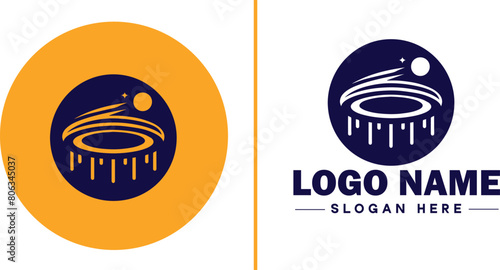 trampoline icon Bounce mat Springboard Jumping pad flat logo sign symbol editable vector