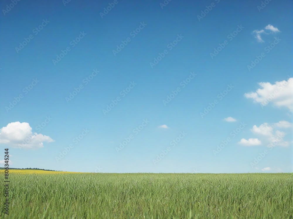 Fototapeta premium green field and blue sky