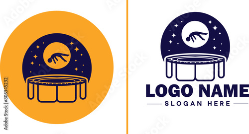 trampoline icon Bounce mat Springboard Jumping pad flat logo sign symbol editable vector