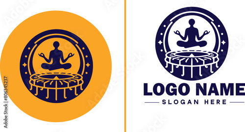 trampoline icon Bounce mat Springboard Jumping pad flat logo sign symbol editable vector
