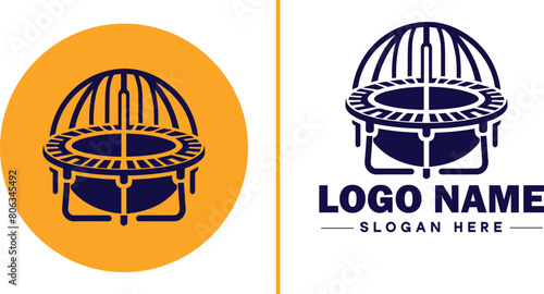 trampoline icon Bounce mat Springboard Jumping pad flat logo sign symbol editable vector