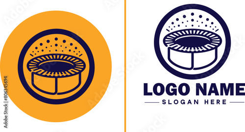 trampoline icon Bounce mat Springboard Jumping pad flat logo sign symbol editable vector