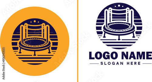 trampoline icon Bounce mat Springboard Jumping pad flat logo sign symbol editable vector