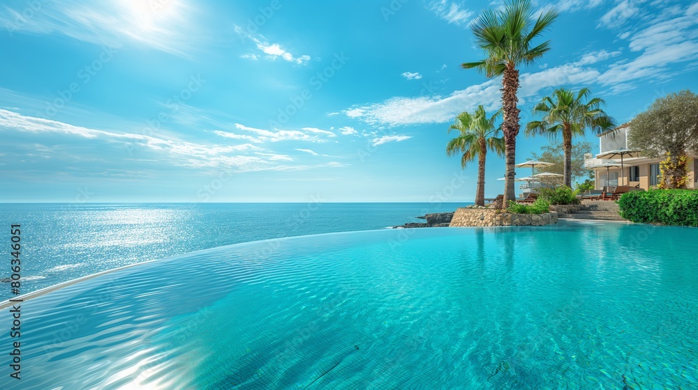 Luxurious Beach Resort Serene Infinity Pool Overlooking the Ocean