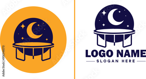 trampoline icon Bounce mat Springboard Jumping pad flat logo sign symbol editable vector