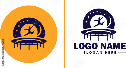 trampoline icon Bounce mat Springboard Jumping pad flat logo sign symbol editable vector