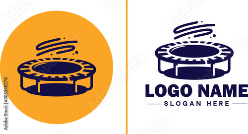 trampoline icon Bounce mat Springboard Jumping pad flat logo sign symbol editable vector