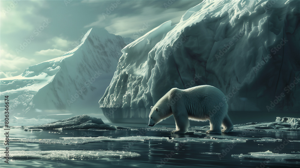 polar bear on ice