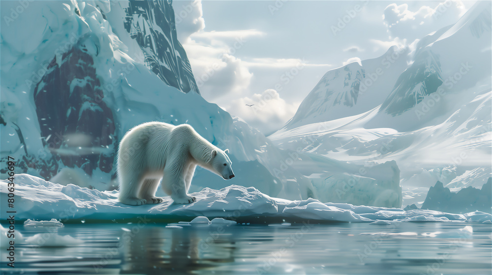 polar bear on ice