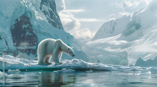 Obraz na płótnie polar bear on ice w salonie