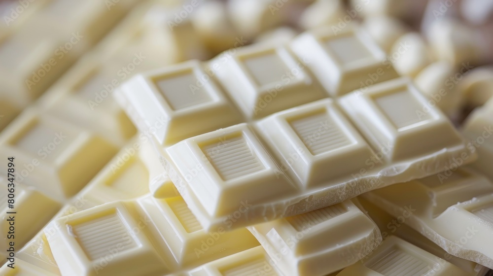 White chocolate bars, close up shot, shallow depth of field White chocolate bars, close up shot, shallow depth of field