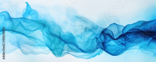 Blue background abstract water ink wave, watercolor texture blue and white ocean wave web, mobile graphic resource for copy space text backdrop 