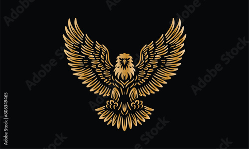 golden eagle with wings