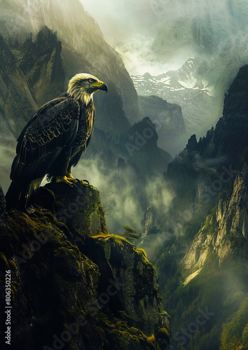 Eagle in the mountains by stefano rizzo. photo