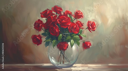 Oil painting roses art on canvas wallpaper background