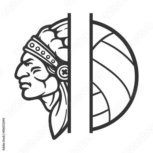Indian Illustration Clip Art Design Shape. Mascot Silhouette Icon Vector.Artwork	
