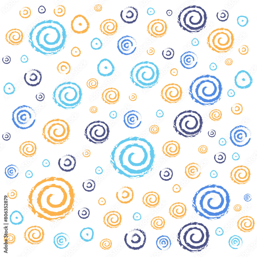 Spiral circle seamless colorful hand drawn pattern Spiral circle seamless colorful hand drawn pattern