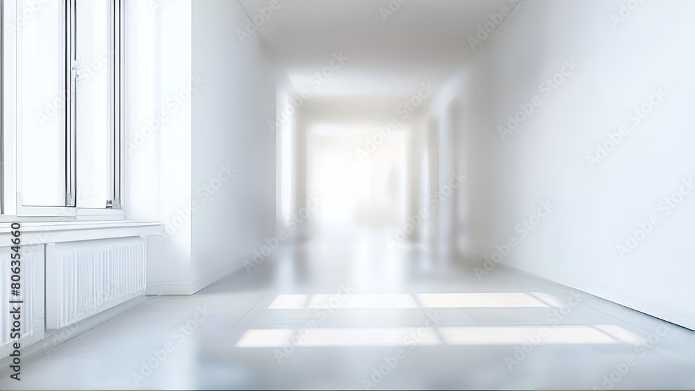 Bright and Airy White Room with Large Windows and Sunlight Shining Through Bright and Airy White Room with Large Windows and Sunlight Shining Through