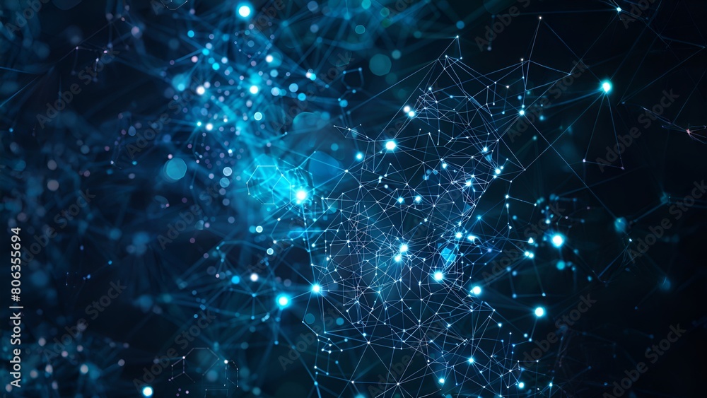 Abstract glowing blue plexus background with connected dots and lines Abstract glowing blue plexus background with connected dots and lines