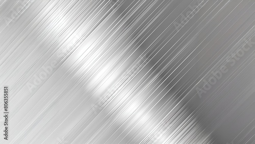 Abstract silver metal brushed background with diagonal lines