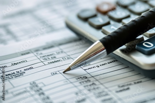 filling out a tax return, reporting, and paying taxes photo