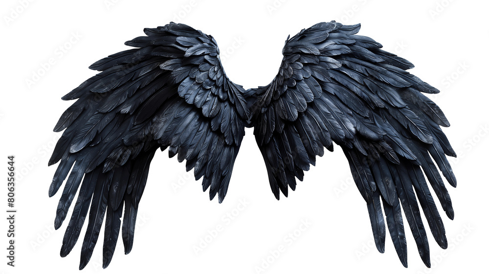 Obraz premium black wing isolated on white background.
